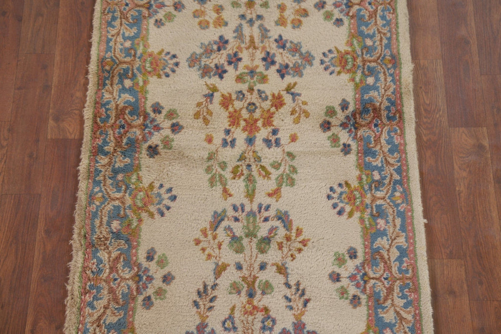 Vegetable Dye Kerman Persian Runner Rug 2x14