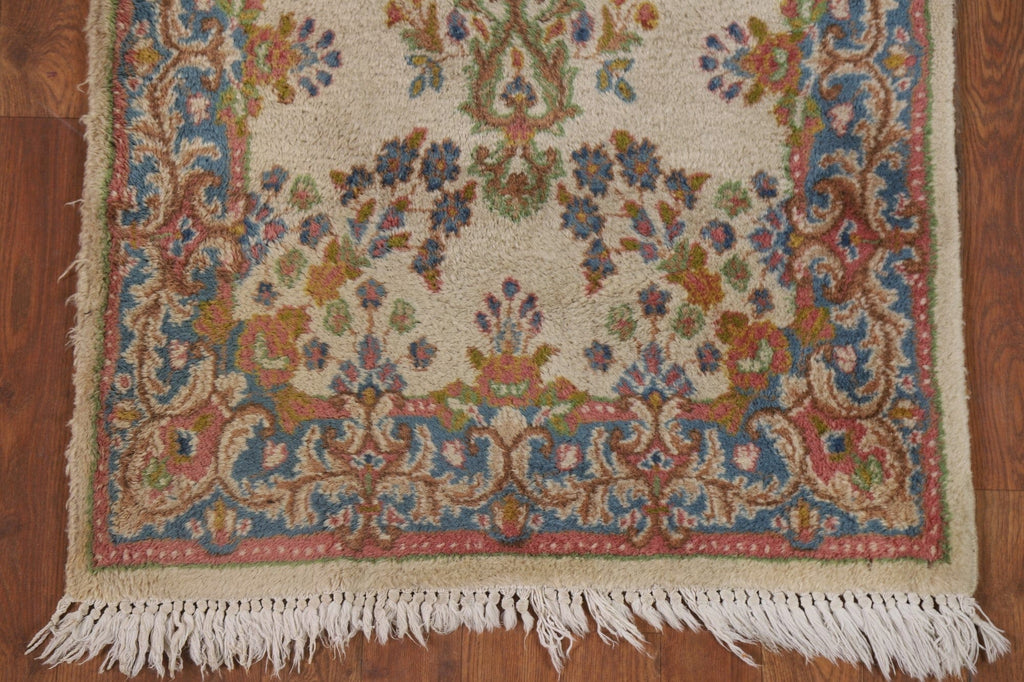 Vegetable Dye Kerman Persian Runner Rug 2x14