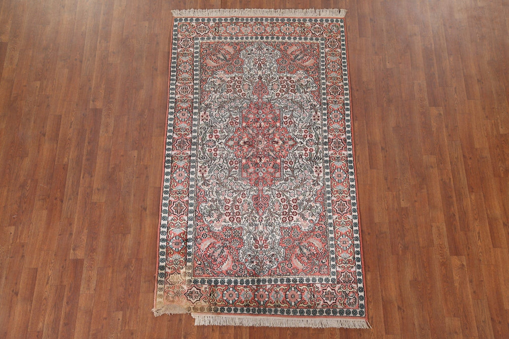 Vintage Kashmir Oriental Area Rug 4x7