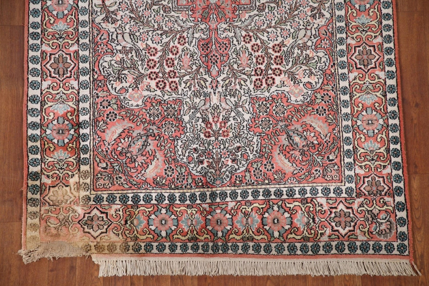 Vintage Kashmir Oriental Area Rug 4x7