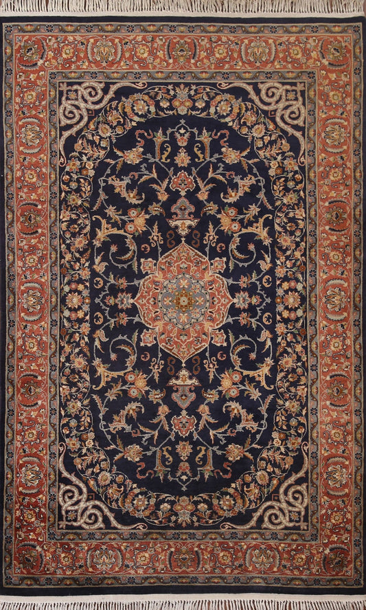 Vegetable Dye Kashan Persian Area Rug 5x7