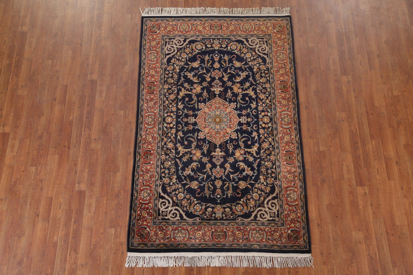 Vegetable Dye Kashan Persian Area Rug 5x7