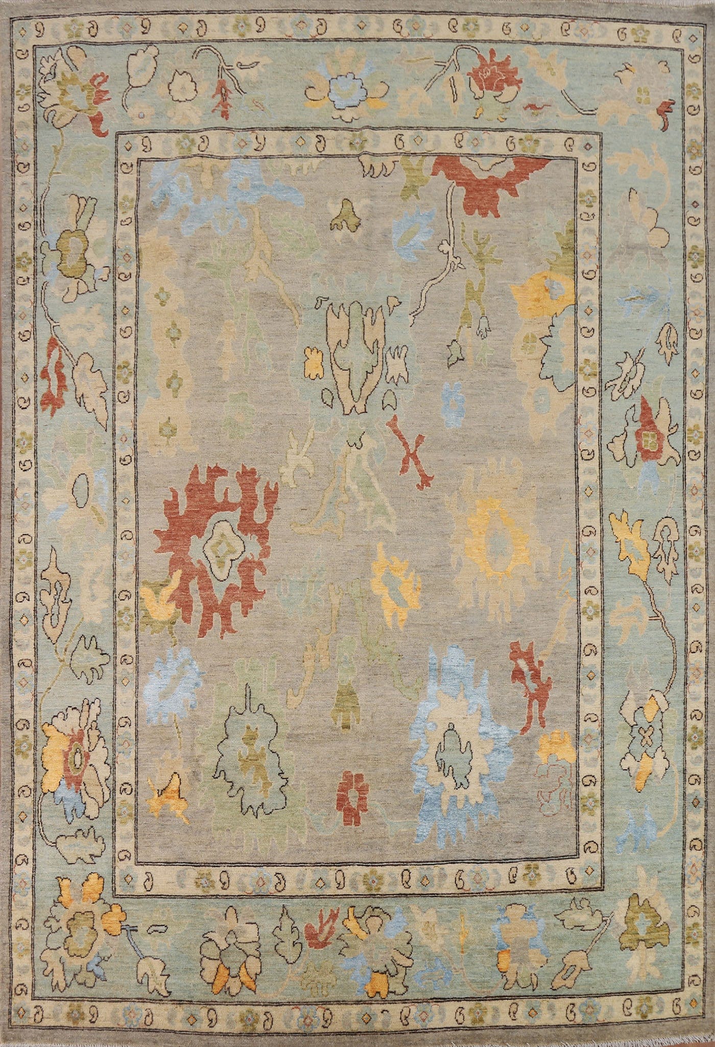 Vegetable Dye Oushak Turkish Area Rug 8x11