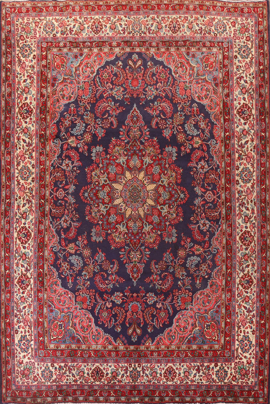 Navy Blue Hamedan Persian Area Rug 10x13