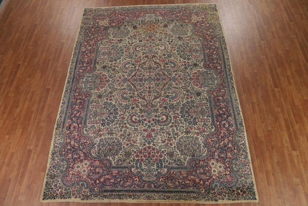 Antique Kerman Lavar Vegetable Dye Persian Rug 9x12