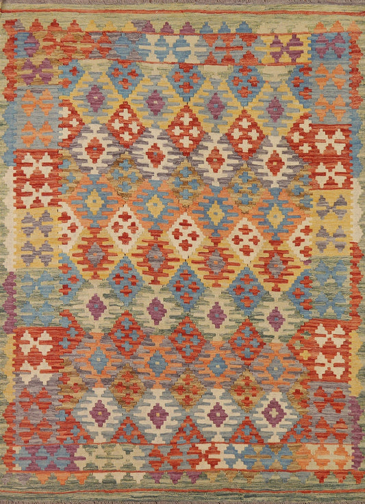 Geometric Kilim Oriental Area Rug 5x6