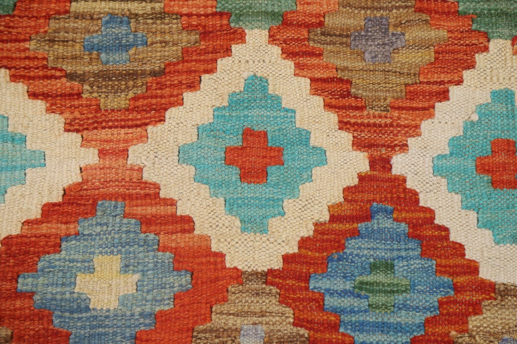 Geometric Kilim Reversible Wool Area Rug 5x6