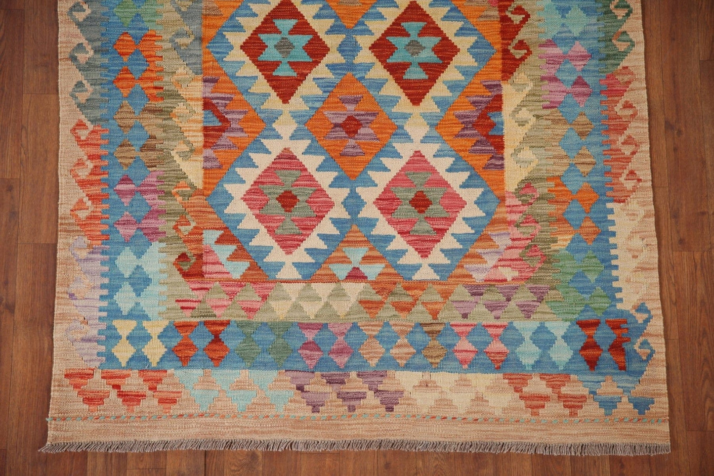 Kilim Reversible Wool Area Rug 4x6