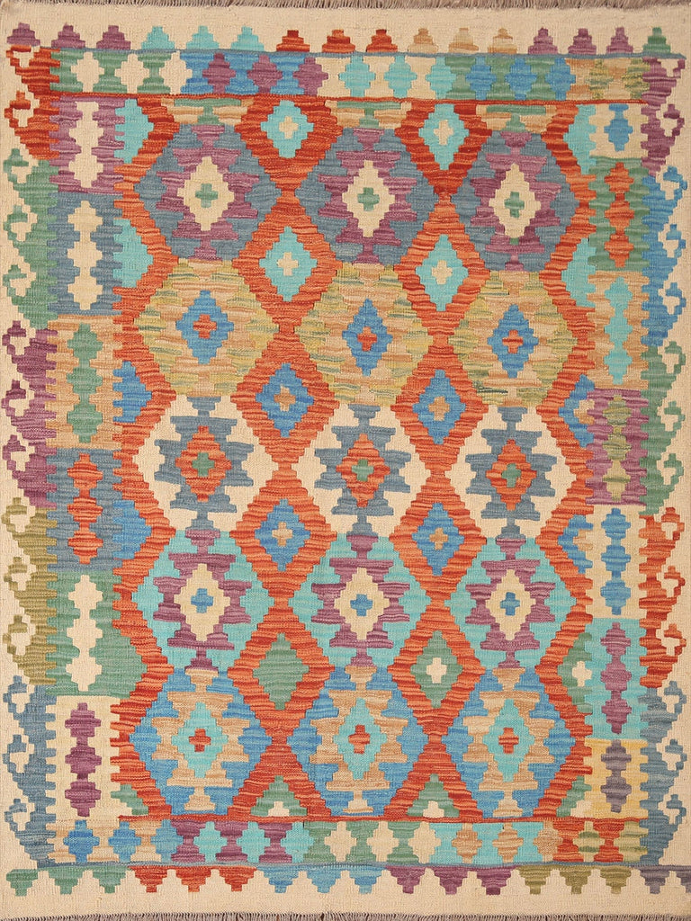 Reversible Wool Kilim Oriental Area Rug 5x6