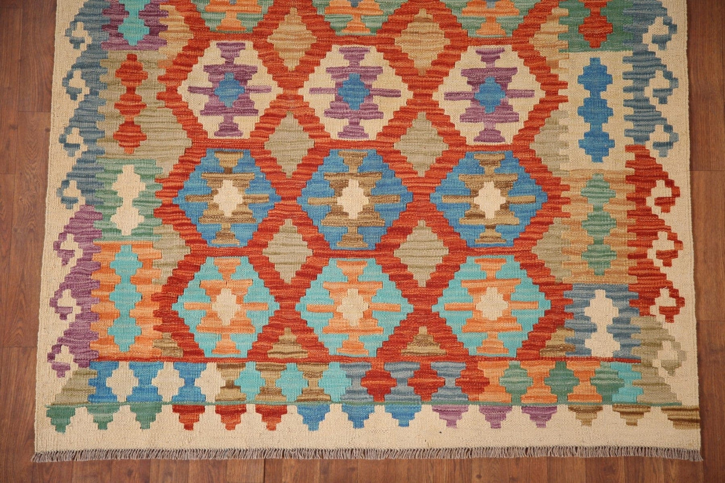 Reversible Wool Kilim Oriental Area Rug 5x6