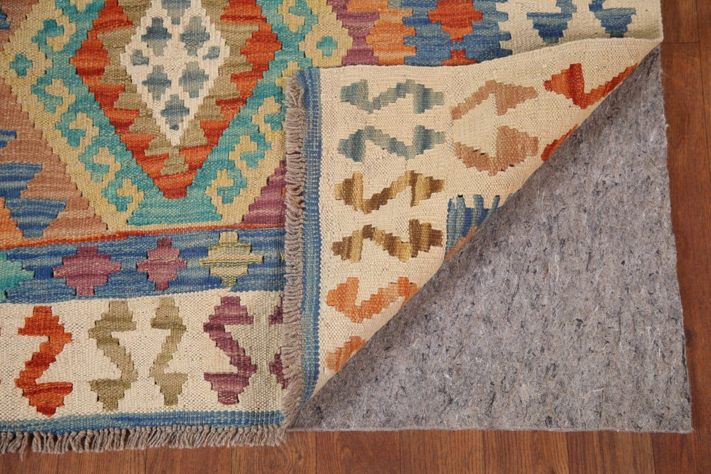 Colorful Kilim Reversible Wool Area Rug 5x7