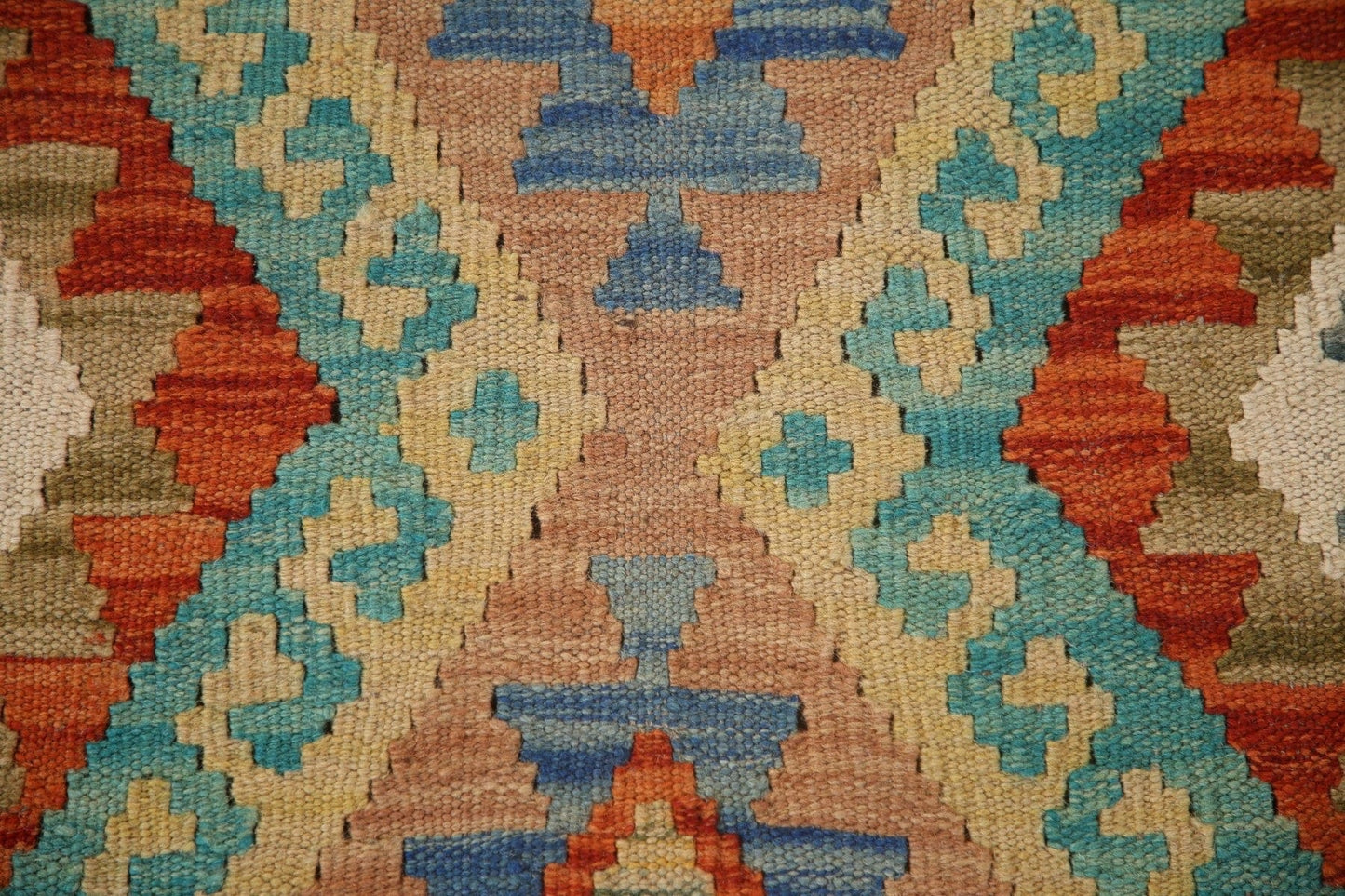 Colorful Kilim Reversible Wool Area Rug 5x7