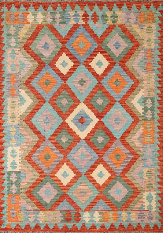 Geometric Kilim Oriental Area Rug 5x6