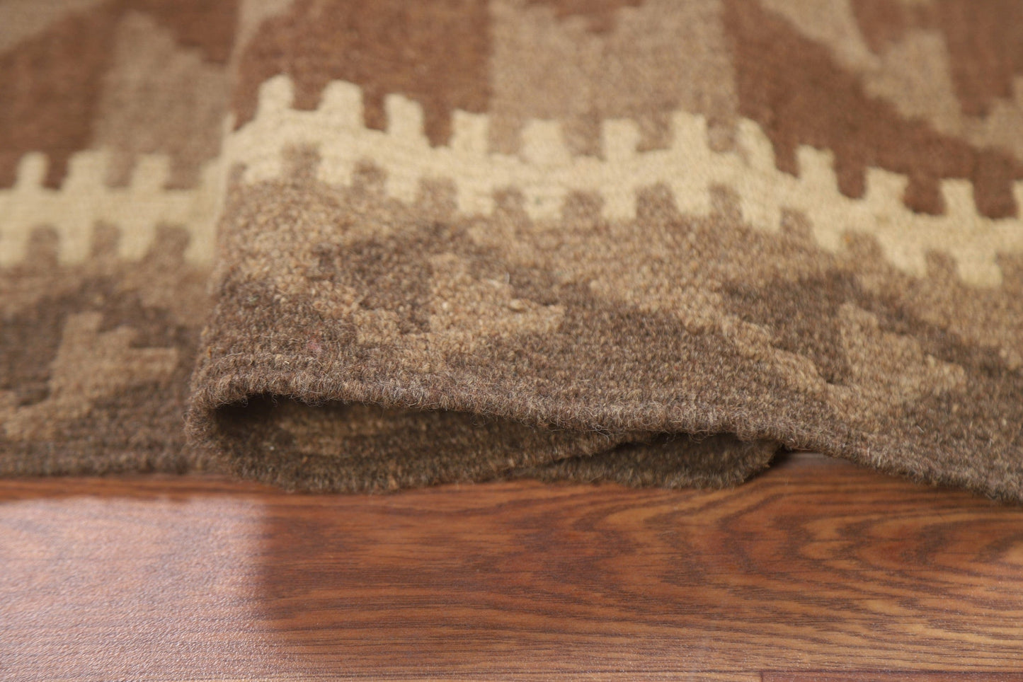 Brown Kilim Reversible Wool Rug 3x4