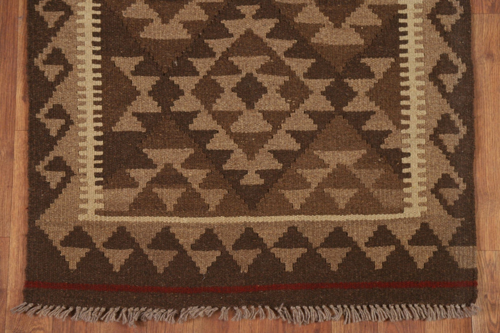 Brown Kilim Oriental Area Rug 3x4