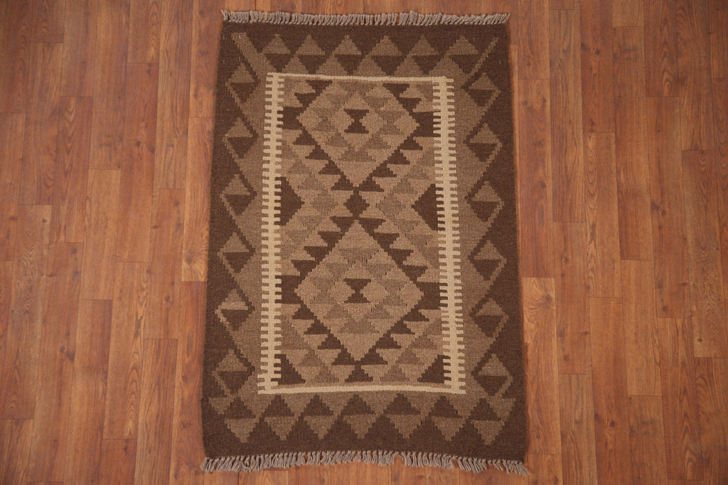 Reversible Wool Kilim Oriental Rug 3x4