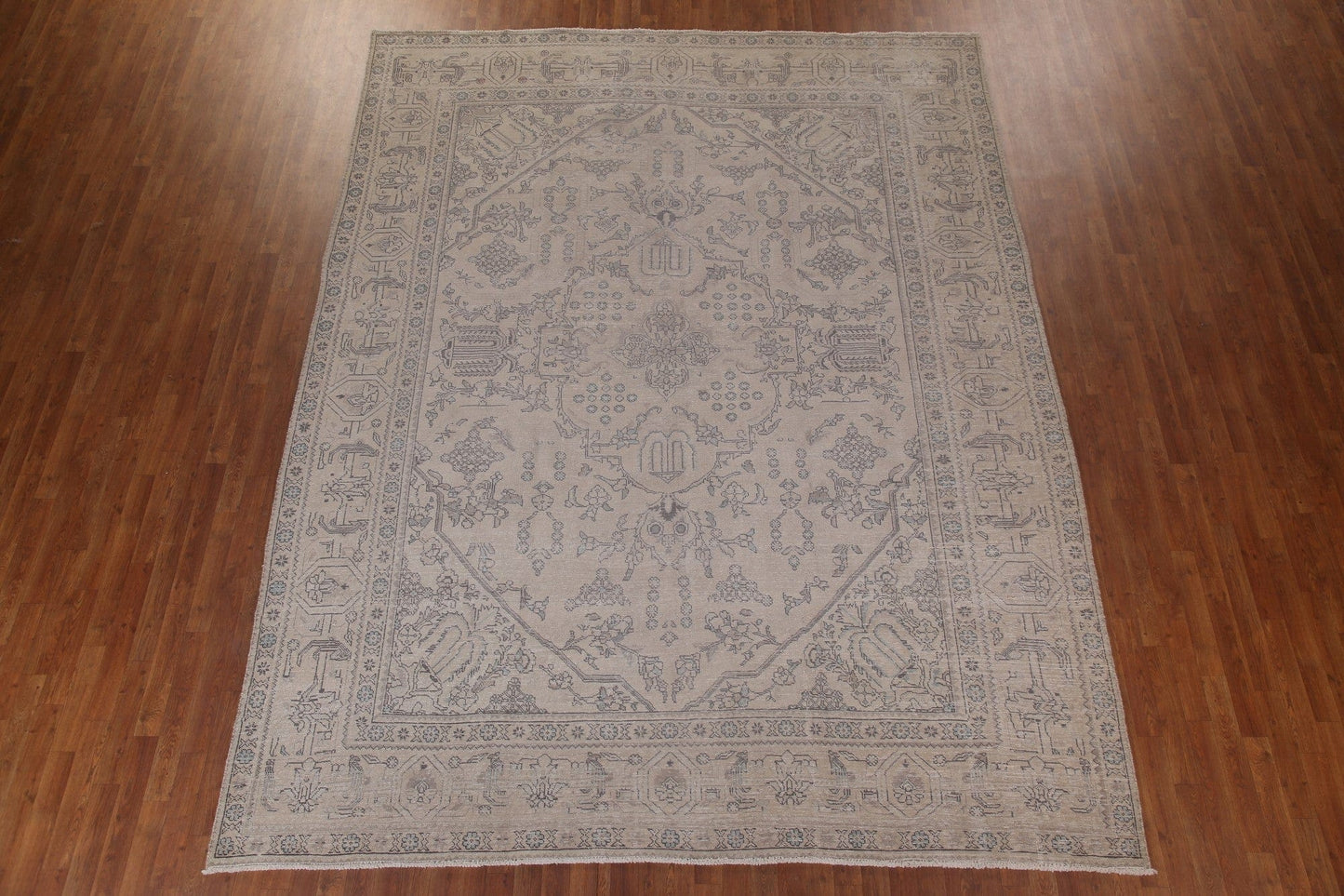 Muted Distressed Tabriz Persian Area Rug 9x12