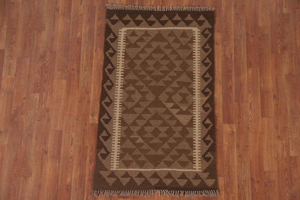 Kilim Geometric Wool Area Rug 2x4