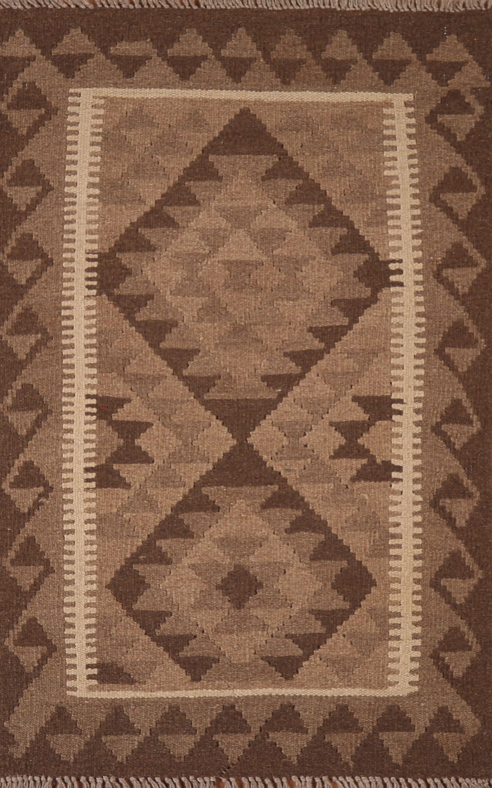 Geometric Kilim Reversible Wool Area Rug 3x4