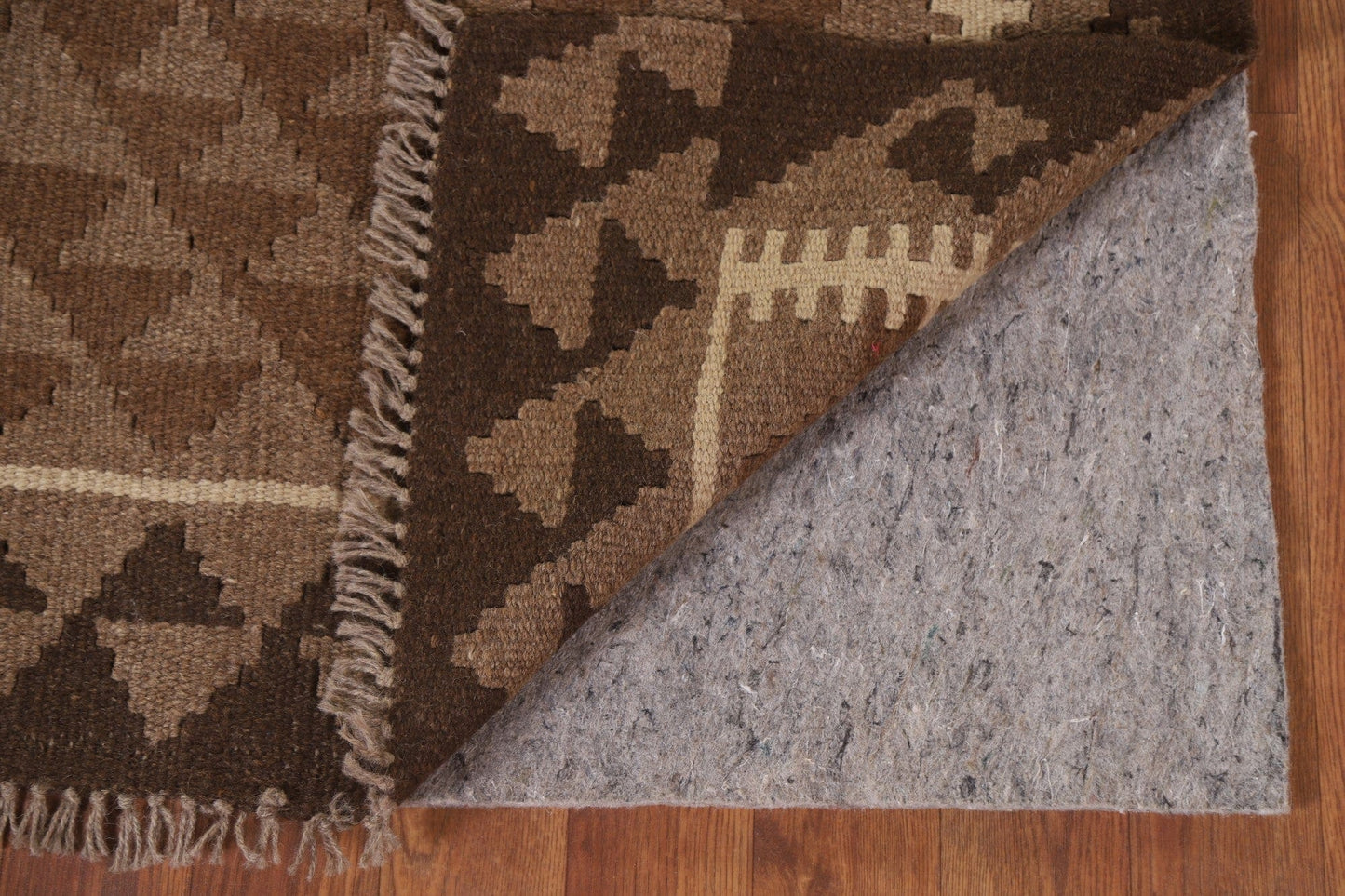 Brown Kilim Reversible Wool Rug 3x4