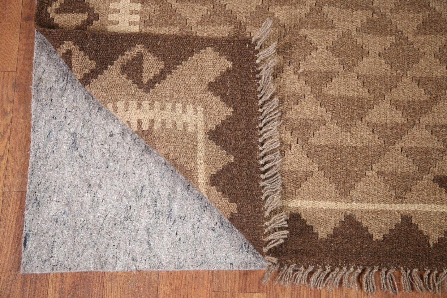 Brown Kilim Reversible Wool Area Rug 3x5