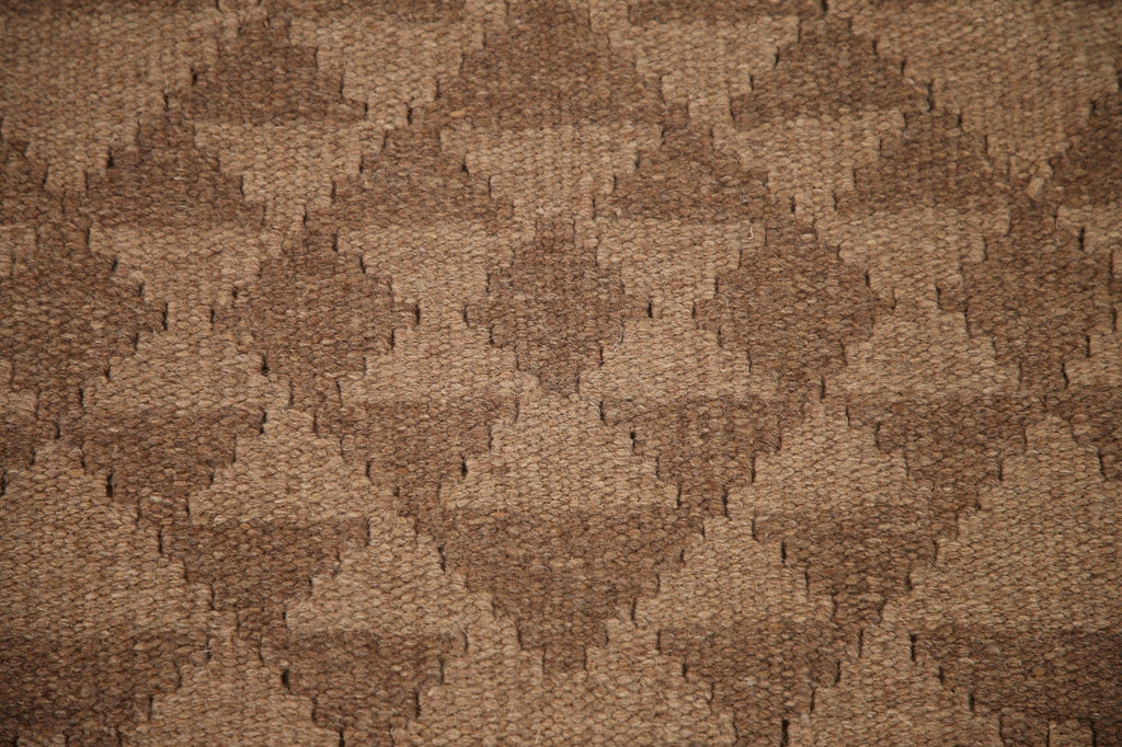 Brown Kilim Reversible Wool Area Rug 3x5