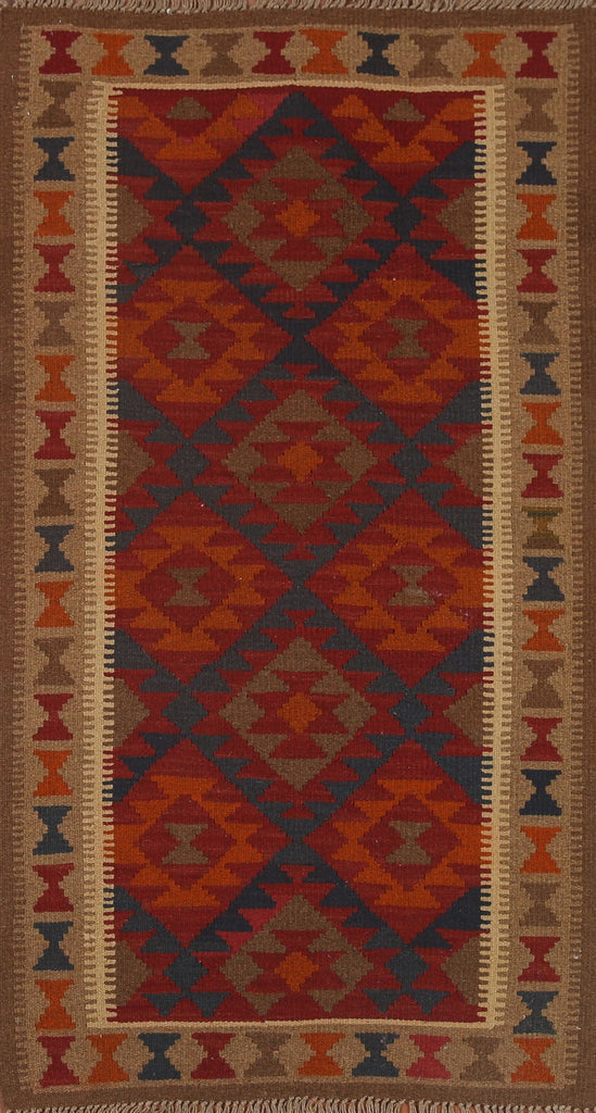 Wool Kilim Reversible Wool Area Rug 3x6