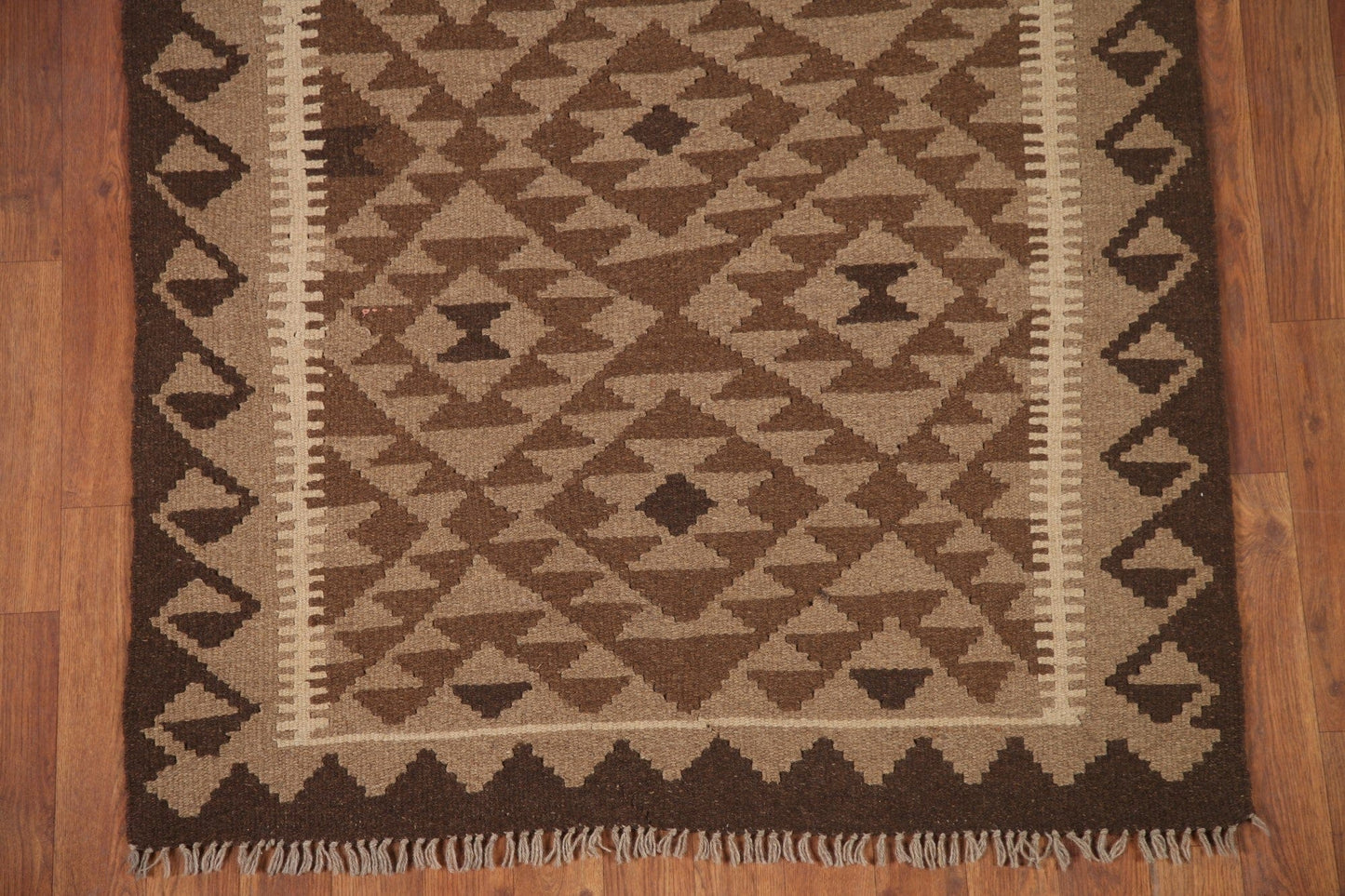 Geometric Brown Kilim Oriental Area Rug 3x6