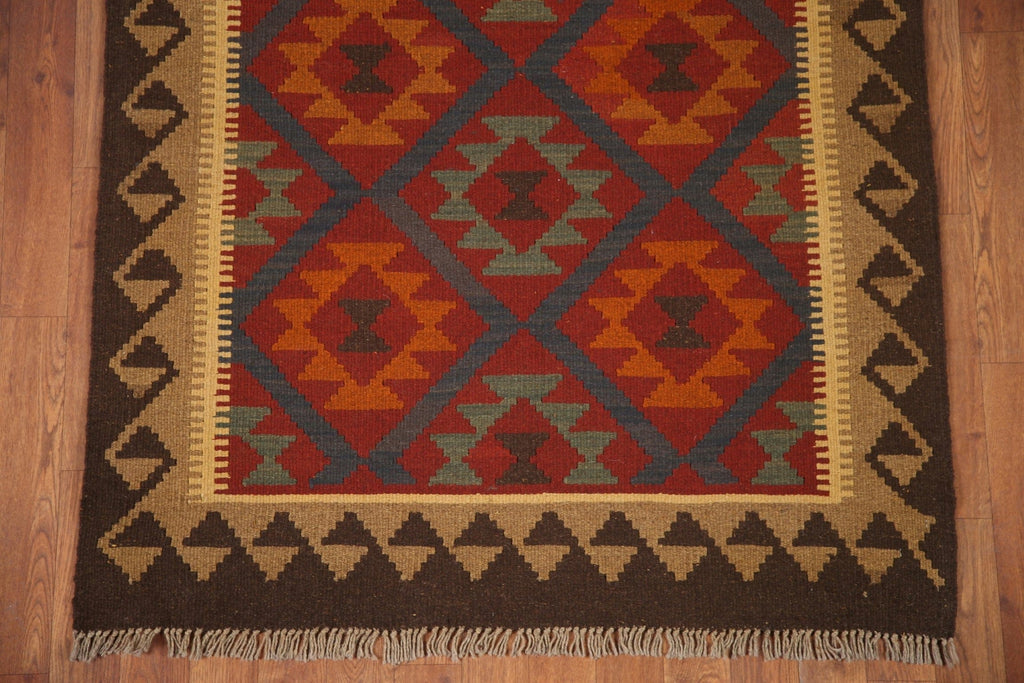 Kilim Reversible Wool Area Rug 4x5