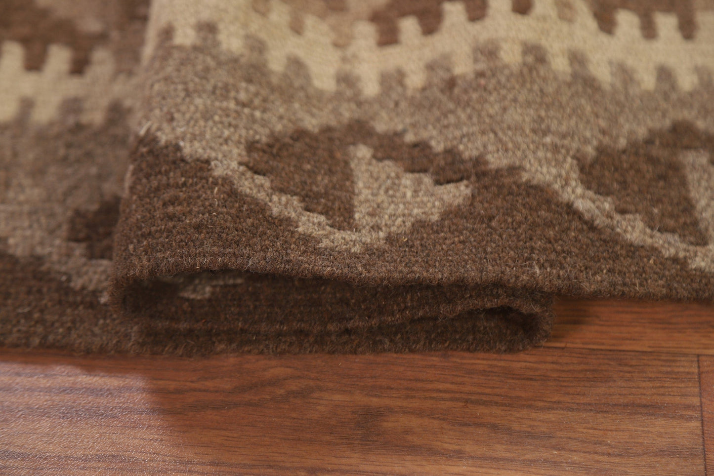 Brown Kilim Reversible Wool Area Rug 3x5