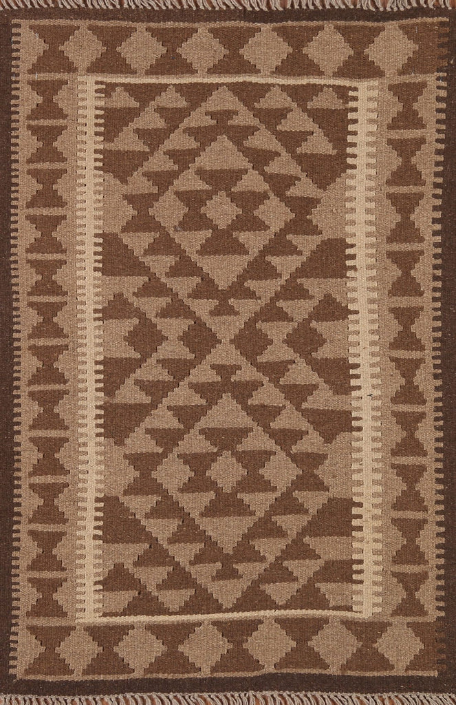 Kilim Reversible Wool Area Rug 3x4