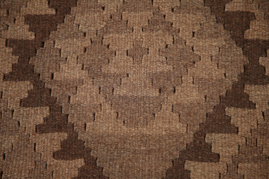 Brown Kilim Reversible Wool Area Rug 3x4