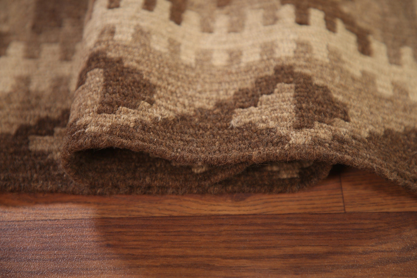 Brown Kilim Reversible Wool Rug 3x4