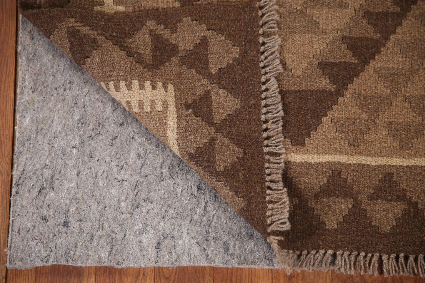 Brown Kilim Reversible Wool Area Rug 3x4