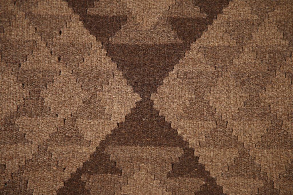 Brown Kilim Reversible Wool Area Rug 3x4