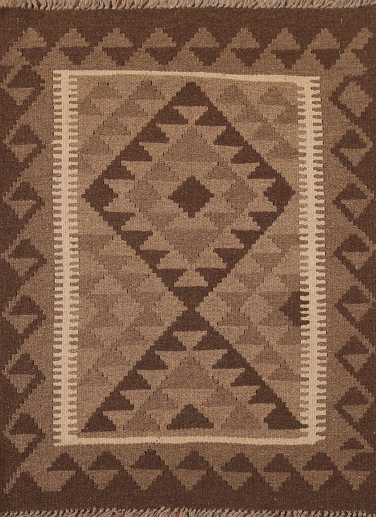 Geometric Kilim Oriental Wool Rug 3x4