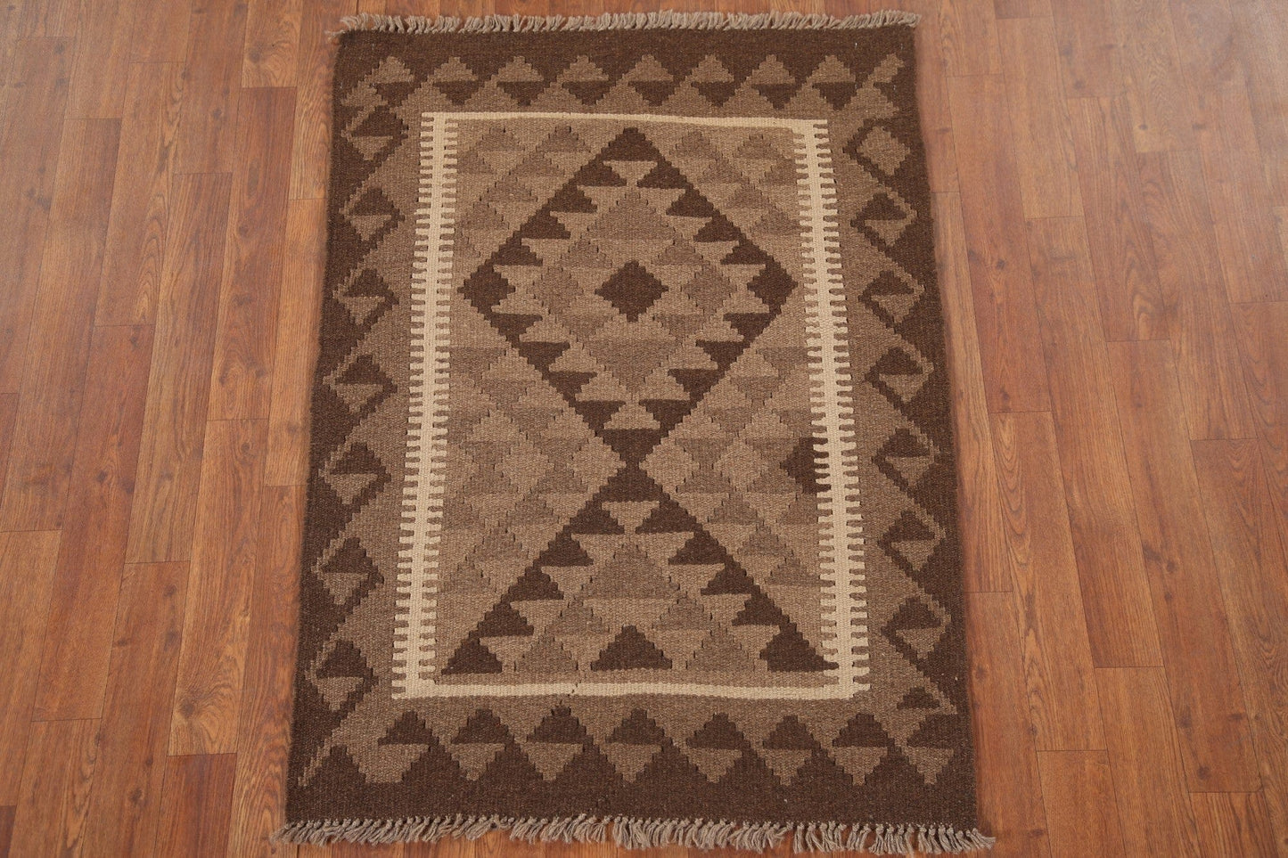 Geometric Kilim Oriental Wool Rug 3x4