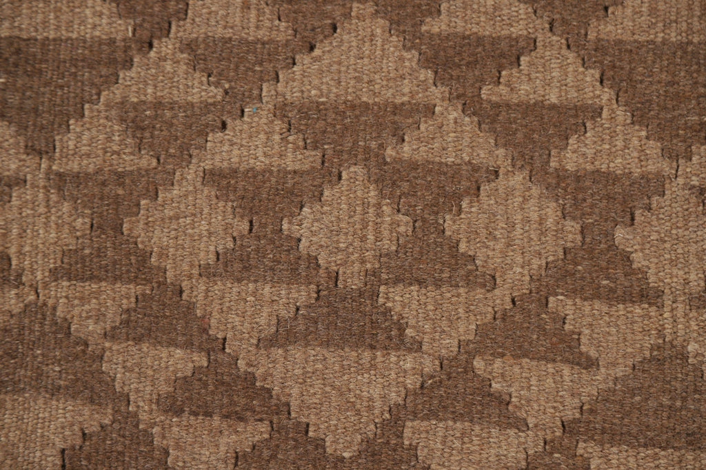 Brown Kilim Reversible Wool Area Rug 3x4