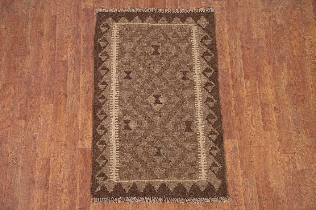 Reversible Wool Kilim Oriental Area Rug 3x4