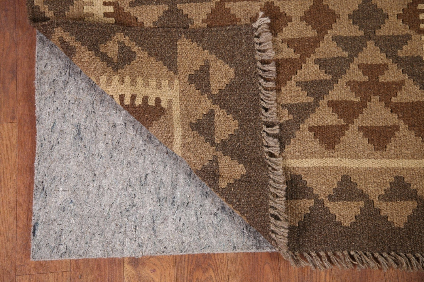 Brown Kilim Reversible Wool Rug 3x4