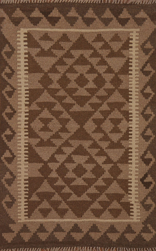 Kilim Reversible Wool Area Rug 3x4