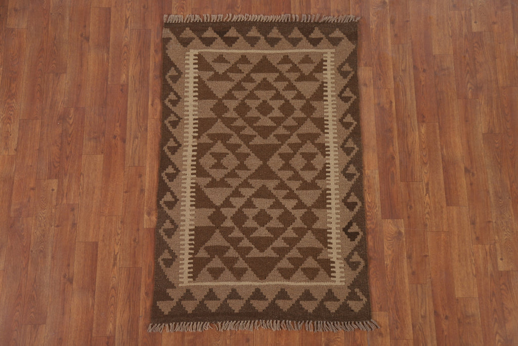 Kilim Reversible Wool Area Rug 3x4