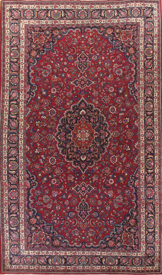 Handmade Wool Mashad Persian Large Rug 10x16