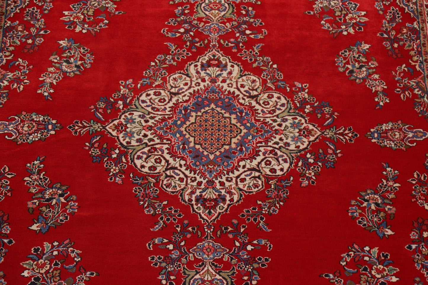 Vintage Red Hamedan Persian Large Rug 10x16