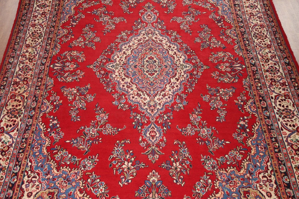 Red Vintage Hamedan Persian Large Rug 11x15