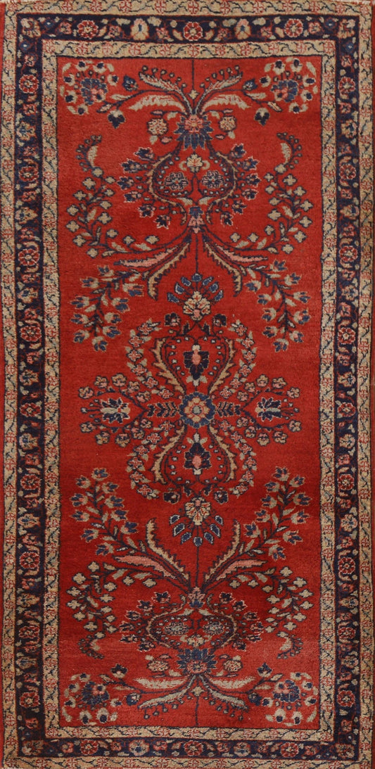 Vegetable Dye Sarouk Persian Runner Rug 2x5