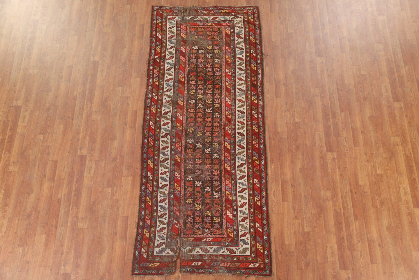 Pre-1900 Antique Shirvan Oriental Runner Rug 4x9