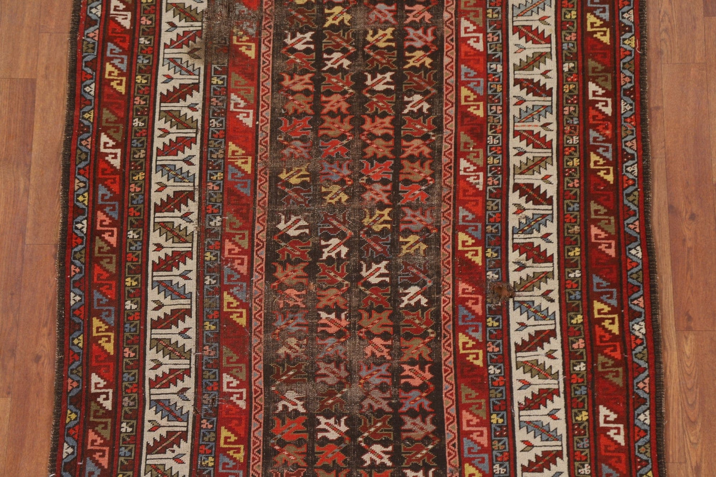 Pre-1900 Antique Shirvan Oriental Runner Rug 4x9