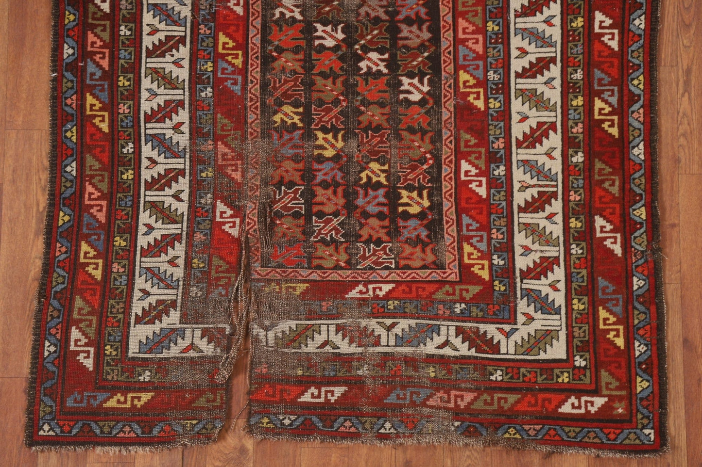 Pre-1900 Antique Shirvan Oriental Runner Rug 4x9