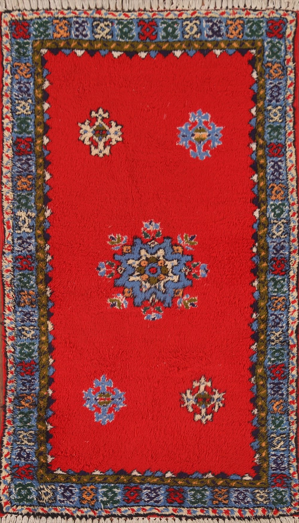 Red Vintage Moroccan Oriental Area Rug 3x5